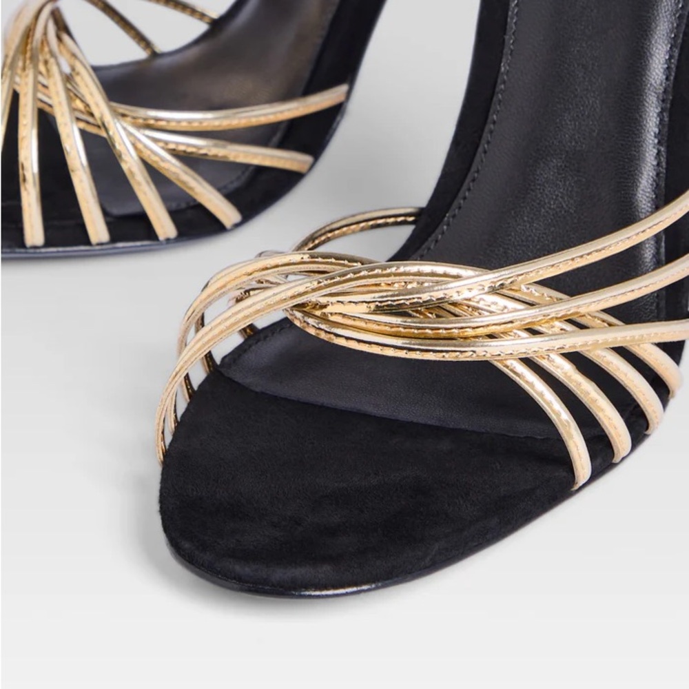 Retrofete Lucio Sandal Black Gold NIB MSRP $400 Size 37 or 6 - Picture 2 of 5